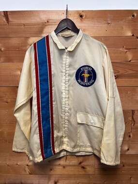 Vintage 60s 70s Ebert Enterprises Ford Mustang Jacket Racing Apparel Large